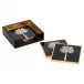 Grand Palms Black Lacquer Coasters Set of Four 4" x 4" in Holder