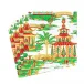 Christmas Pagodas Paper Luncheon Napkins in White, 20 Per Pack