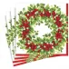 Holly And Berry Wreath Dinner Napkin