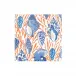 Shell Toile Coral/Blue Boxed Cocktail Paper Napkins, 40 per Pack