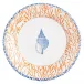 Shell Toile Coral/Blue Dinner Paper Plates, 8 per Pack