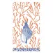 Shell Toile Coral/Blue Paper Guest Towel/Buffet Napkins, 15 per Pack
