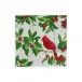 Holly And Songbirds White/Silver Paper Luncheon Napkins, 20 per Pack