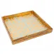 Bamboo Screen Robin's Egg Bamboo Edge Square Lacquer Tray