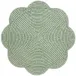 Green Tabletop Rattan Scallop Round Placemat