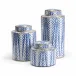 Blue Fronds Canisters, Set of 3