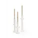 Faux Bois Candlesticks White, Set of 3