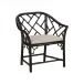 Chippendale Cracked Pepper Bamboo Arm Chair
