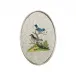Oval Antiqued Mirrored Bird-E