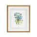 Blue Floral W/Ribbon B Hand Colored Engraving