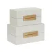 Raffia Boxes White, Set of 2