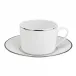Albi Tea Cup And Saucers Porcelain Platinum