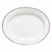 Beja White & Red Oval Platter 15.75'' x 12.5'' H1.75''