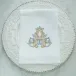 Vintage Vine Monogram A White (Gold/Platinum) Tri-Fold Napkin