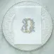 Vintage Vine Monogram D White (Gold/Platinum) Tri-Fold Napkin