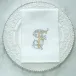 Vintage Vine Monogram F White (Gold/Platinum) Tri-Fold Napkin