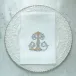 Vintage Vine Monogram J White (Gold/Platinum) Tri-Fold Napkin