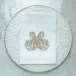 Vintage Vine Monogram M White (Gold/Platinum) Tri-Fold Napkin