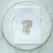 Vintage Vine Monogram P White (Gold/Platinum) Tri-Fold Napkin