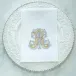 Vintage Vine Monogram R White (Gold/Platinum) Tri-Fold Napkin