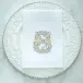 Vintage Vine Monogram S White (Gold/Platinum) Tri-Fold Napkin