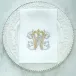 Vintage Vine Monogram W White (Gold/Platinum) Tri-Fold Napkin