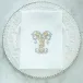 Vintage Vine Monogram Y White (Gold/Platinum) Tri-Fold Napkin
