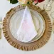 Crest White (Pink) Ruffle Large Napkin