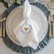 Italian Bee White (Light Blue/Gold) Large Napkin