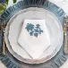 Whimsey Floral White (French Blue) Large Napkin