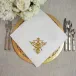 Victorian, White (Gold) 22" Square Napkin