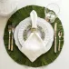 Round Ruffle, Linen Evergreen 18" D Placemat