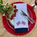 Round Ruffle Velvet Red Placemat