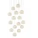 Piero Round 15-Light Multi-Drop Pendant