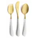 Alice 3-pc Children's Flatware Set (Knife, Fork, Spoon) - White Gold Matte