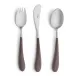 Alice 3-pc Children's Flatware Set (Knife, Fork, Spoon) - Brown Matte