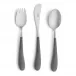 Alice 3-pc Children's Flatware Set (Knife, Fork, Spoon) - Grey Matte