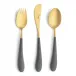 Alice 3-pc Children's Flatware Set (Knife, Fork, Spoon) - Grey Gold Matte