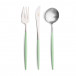 Goa Celadon Handle/Steel Matte Sugar Spoon 5.1 in (13 cm)