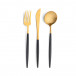 Goa Black Handle/Gold Matte Lobster Fork 8.7 in (22 cm)