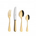 Baguette Gold Polished 24 pc Set (6x Dinner Knives, Dinner Forks, Table Spoons, Coffee/Tea Spoons)