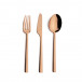 Rondo Copper Polished 24 pc Set (6x Dinner Knives, Dinner Forks, Table Spoons, Coffee/Tea Spoons)