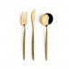 Moon Gold Polished 5 pc Set (Dinner Knife, Dinner Fork, Table Spoon, Dessert Fork, Coffee/Tea Spoon)