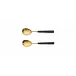 Ebony Black Handle/Gold Matte Salad Serving Set 9.6 in (24.5 cm)