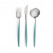 Goa Turquoise Handle/Steel Matte Flatware