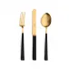 Kube Black Handle/Gold Matte Serving Fork 10.4 in (26.3 cm)
