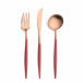 Goa Red Handle/Rose Gold Matte Flatware