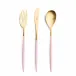 Mio Gold Pink Handle/Steel Matte Serving Spoon 10.4 in (26.5 cm)