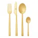 Rondo Gold Polished 75 pc Set Special Order (12x: Dinner Knives, Dinner Forks, Table Spoons, Coffee/Tea Spoons, Dessert Knives, Dessert Forks; 1x: Soup Ladle, Serving Spoon, Serving Fork)