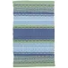 Fiesta Stripe French Blue Green Handwoven Indooor/Outdoor Runner 2.5' x 8'